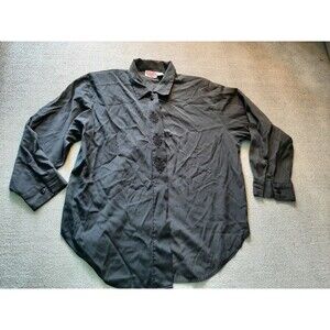 VTG Rosey Tomato Button Up Top Womens size 20/40 black Long Sleeve vintage